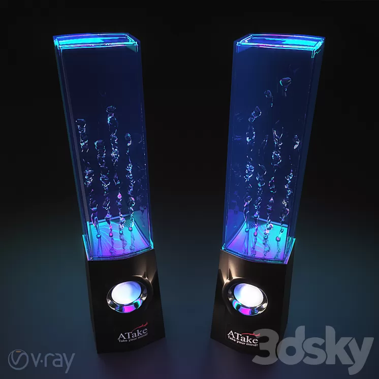 Dancing Water Speakers 3D Model