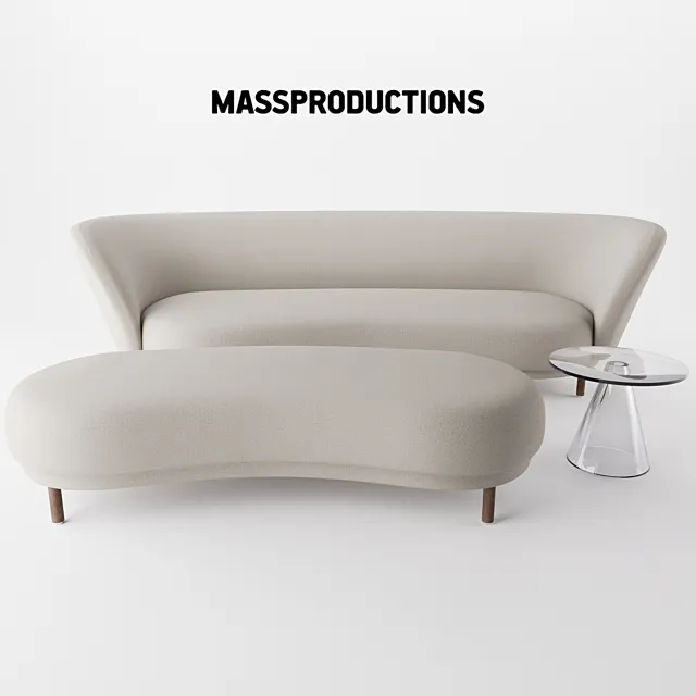 Dandy Sofa _ Ottoman by Massproductions 3D Model Dandy Sofa _ Ottoman by Massproductions 3D Model