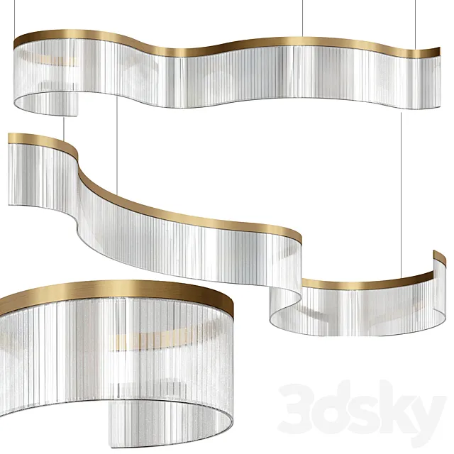 DANELIUS LONG Chandelier Lamp By Lampatron 3D Model DANELIUS LONG Chandelier Lamp By Lampatron 3D Model