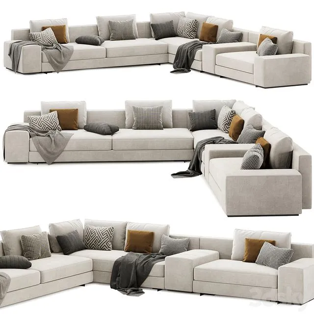 Daniels modular corner sofa set 02 by Minotti italia 3D Model Daniels modular corner sofa set 02 by Minotti italia 3D Model