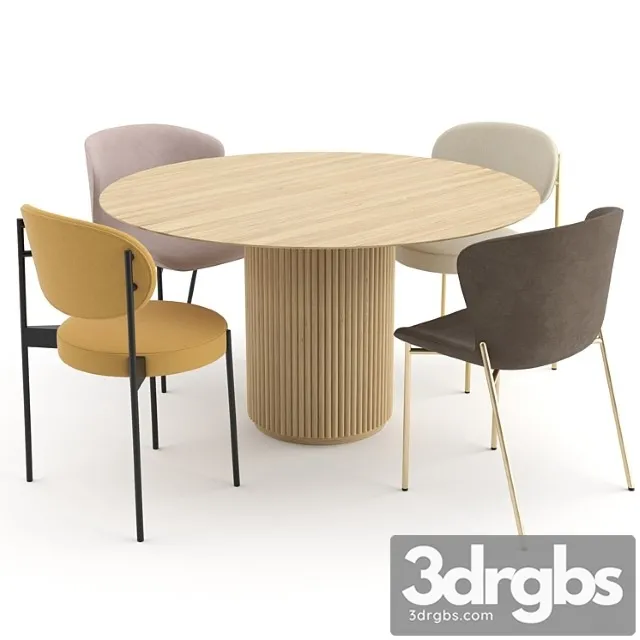 Danish Dinning Set 3D Model Download Danish Dinning Set 3D Model Download