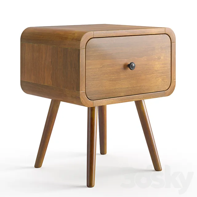 Danish teak bedside table 3D Model Danish teak bedside table 3D Model