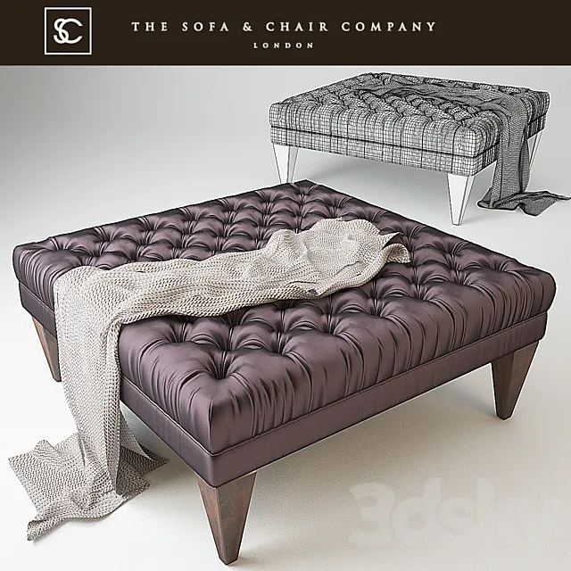 Danna ottoman tufted_Occasional_The sofa & Chair company 3D Model Danna ottoman tufted_Occasional_The sofa & Chair company 3D Model