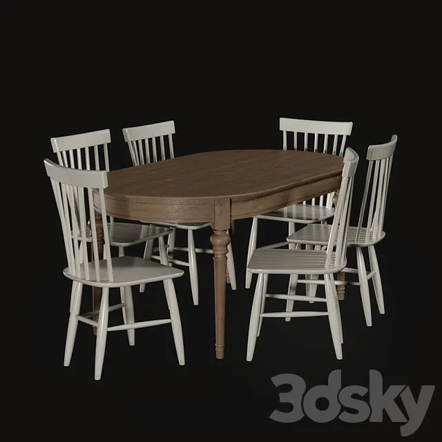Danton Home Table and Chair 3D Model