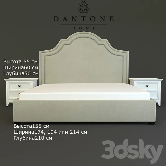 dantone bed and nightstand 3DModel dantone bed and nightstand 3DModel