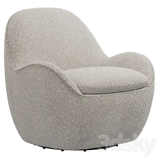 Dantone Home Atwood boucle swivel chair 3D Model Dantone Home Atwood boucle swivel chair 3D Model