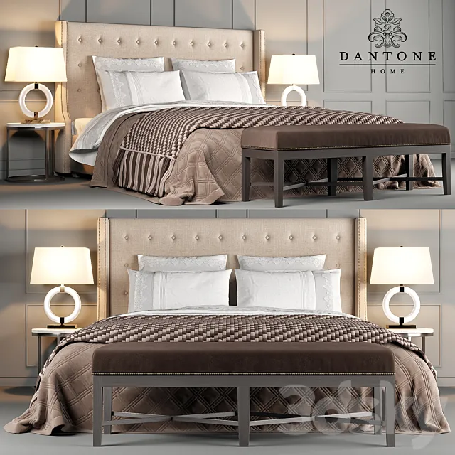 Dantone Home Bed Jarrow Buttons 3DModel