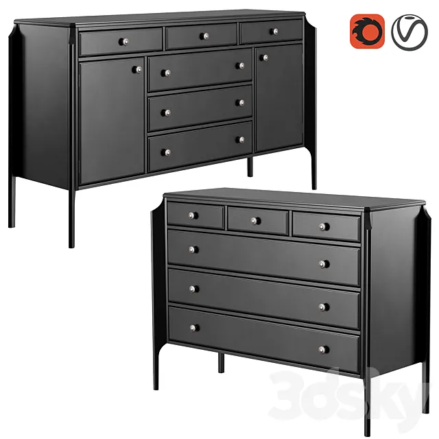 Dantone Home Chest of drawers Le Visage 3D Model Dantone Home Chest of drawers Le Visage 3D Model