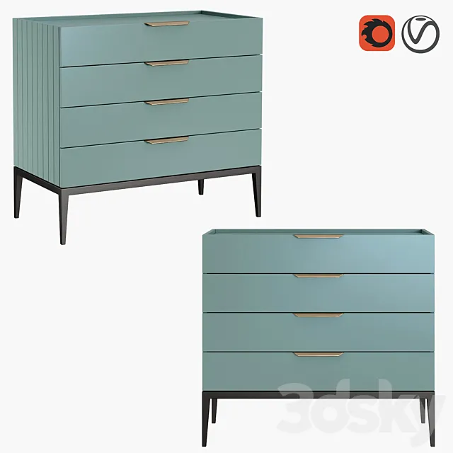 Dantone Home Chest of drawers Metropolitan 3D Model Dantone Home Chest of drawers Metropolitan 3D Model