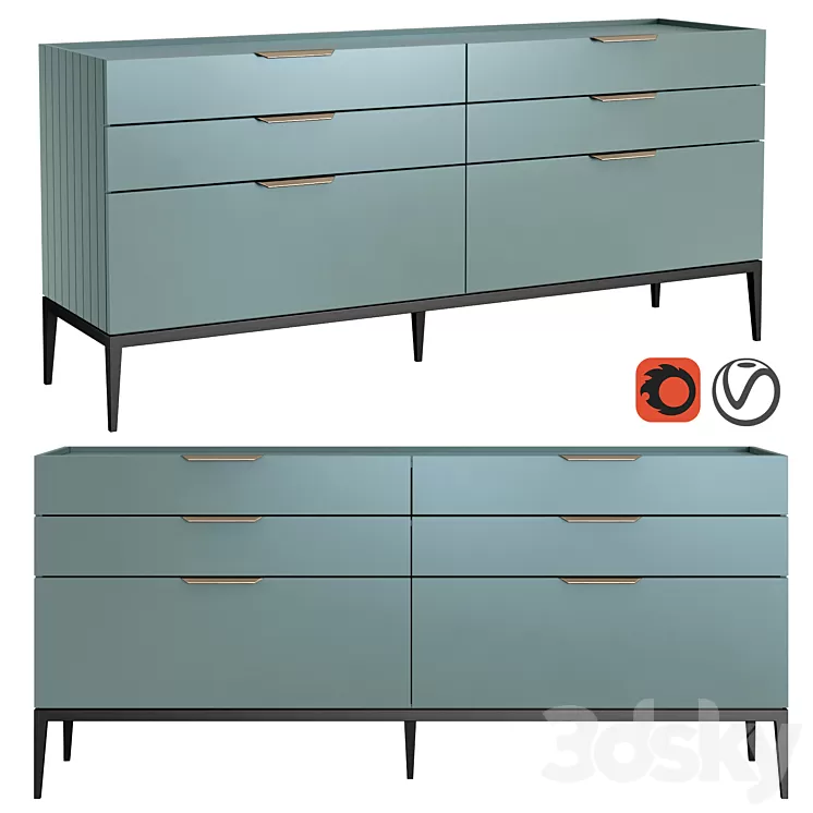 Dantone Home Chest of drawers Metropolitan 3D Model Dantone Home Chest of drawers Metropolitan 3D Model