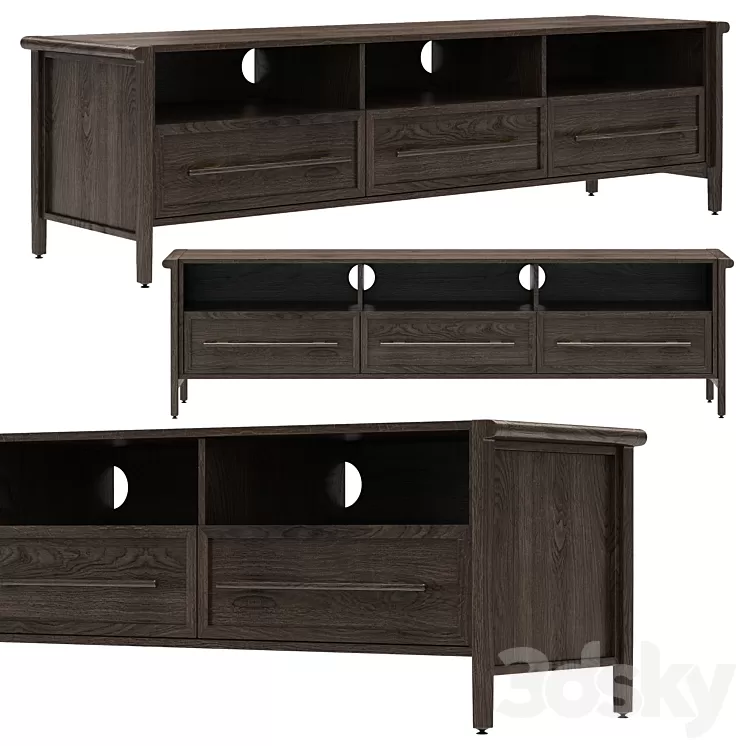 Dantone Home Contempo 3-Drawer Media Console 3D Model