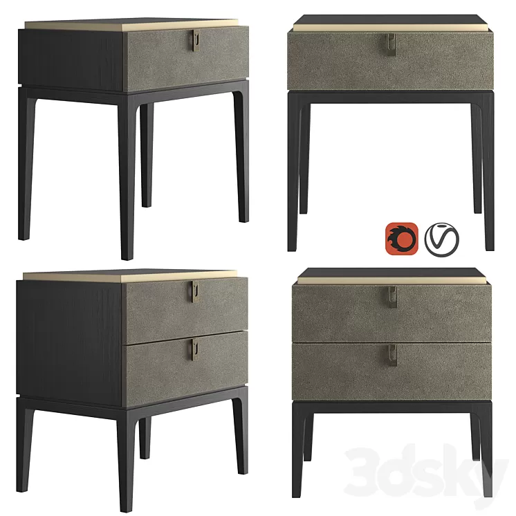 Dantone Home Glamor Bedside table 3D Model Dantone Home Glamor Bedside table 3D Model
