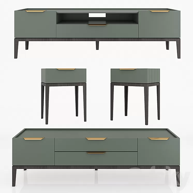 Dantone Home Metropolitan stand set 3D Model Dantone Home Metropolitan stand set 3D Model