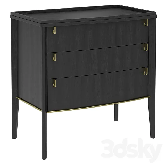 Dantone Home New Classic Small chest of 3 drawers 3D Model Dantone Home New Classic Small chest of 3 drawers 3D Model