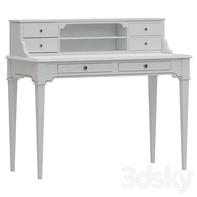 Dantone Home Oxford Desk with Shelves 3D Model