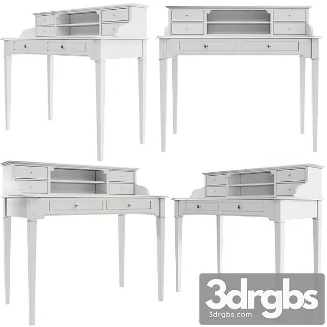 Dantone home oxford desk with shelves_2 2 3D Model Download
