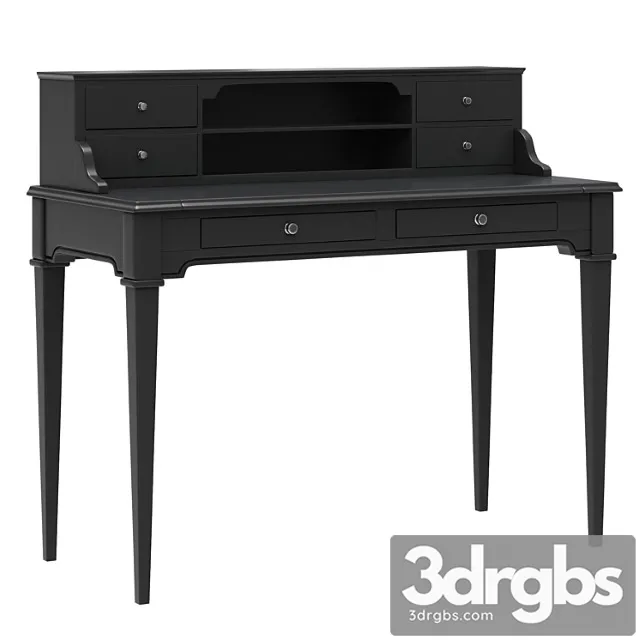 Dantone home oxford writing desk with shelves black 2 3D Model Download