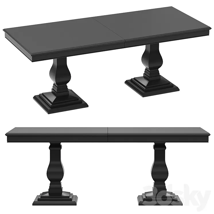 Dantone Home Rectangular folding dining table 3D Model Dantone Home Rectangular folding dining table 3D Model