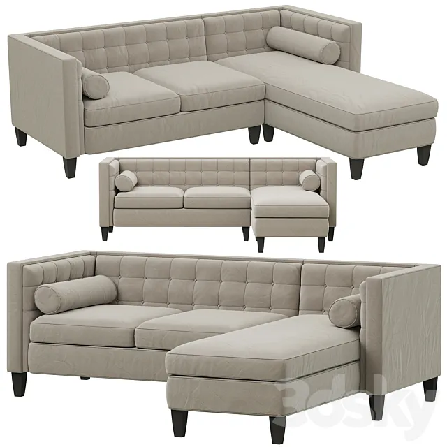 Dantone Home Sofa Poole corner right 3DModel