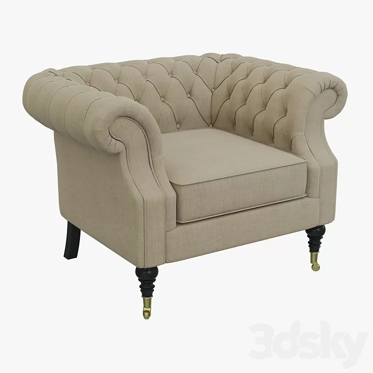 Dantone Home Zhiverni armchair 3D Model Dantone Home Zhiverni armchair 3D Model