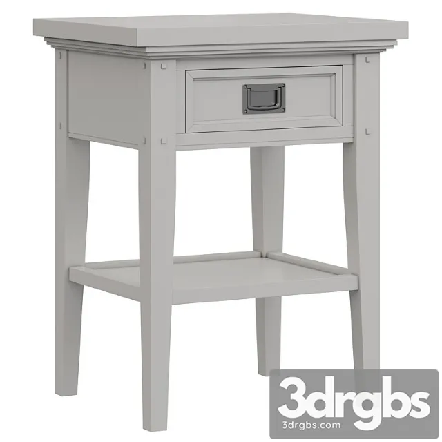 Dantone Nome Oxford Bedside Table With 1 Drawer White 3D Model Download