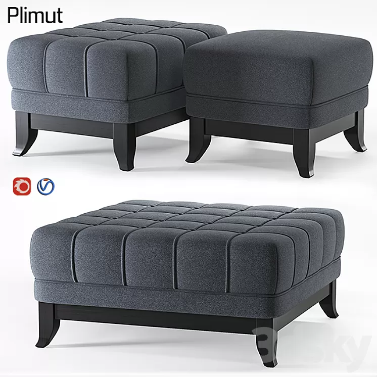 Dantone pouf plimut 3D Model Dantone pouf plimut 3D Model