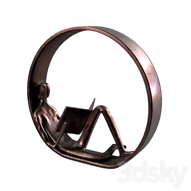 Danya B Encircled Reader Iron Sculpture 3D Model Danya B Encircled Reader Iron Sculpture 3D Model