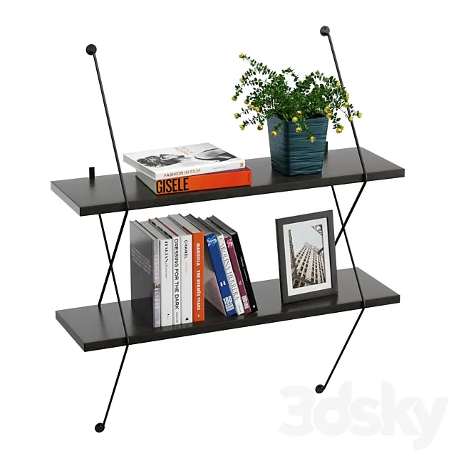 Danya White Shelving System 3D Model