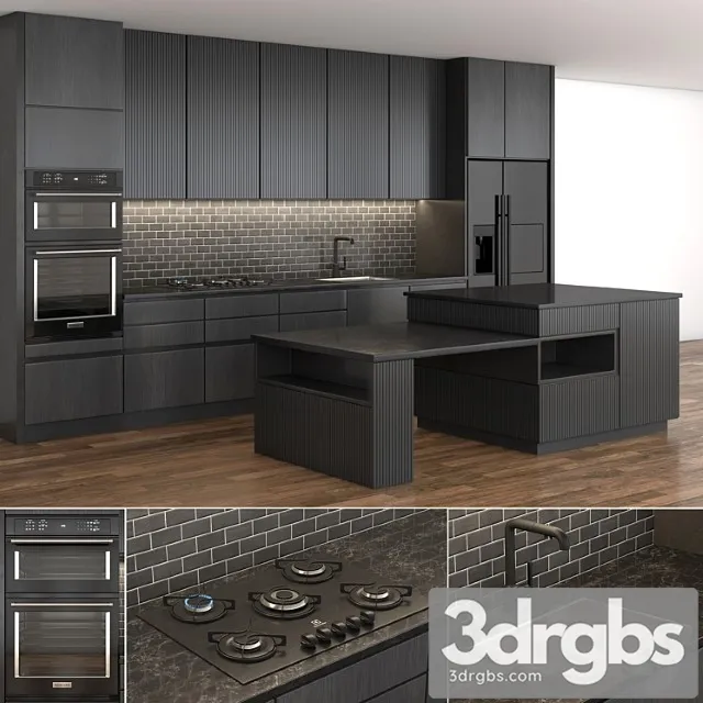 Dark kitchen 3D Model Download