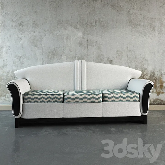 Dark wood sofa 3D Model Dark wood sofa 3D Model
