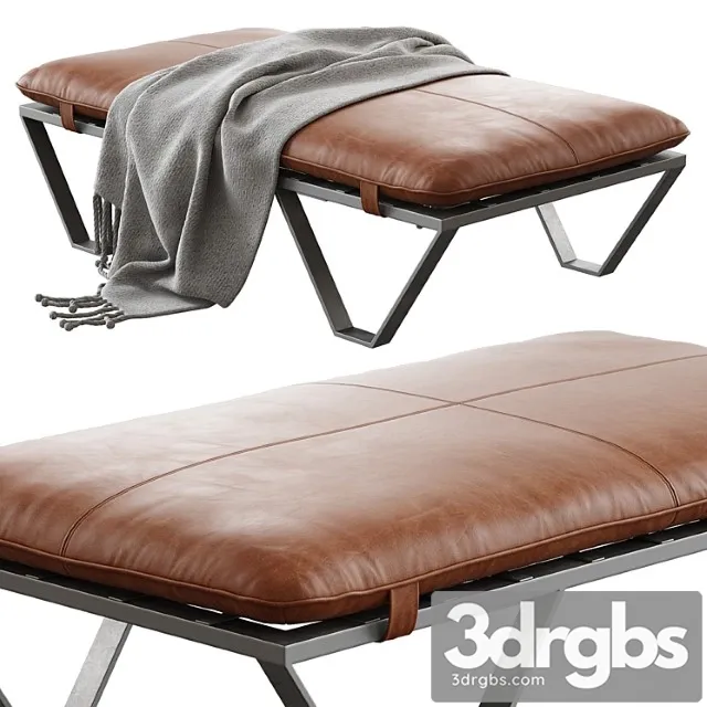 Darrow Tan Leather Ottoman 1 3D Model Download