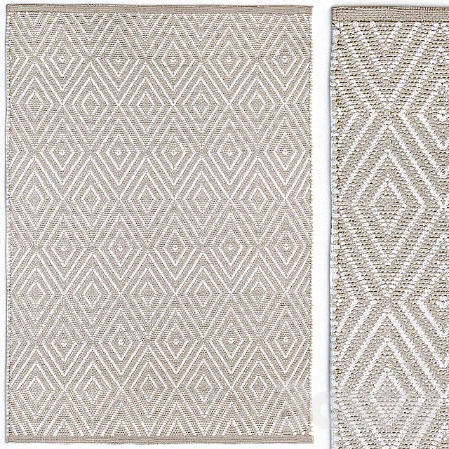 Dash & Albert Diamond White Rug Carpet 3D Model Dash & Albert Diamond White Rug Carpet 3D Model