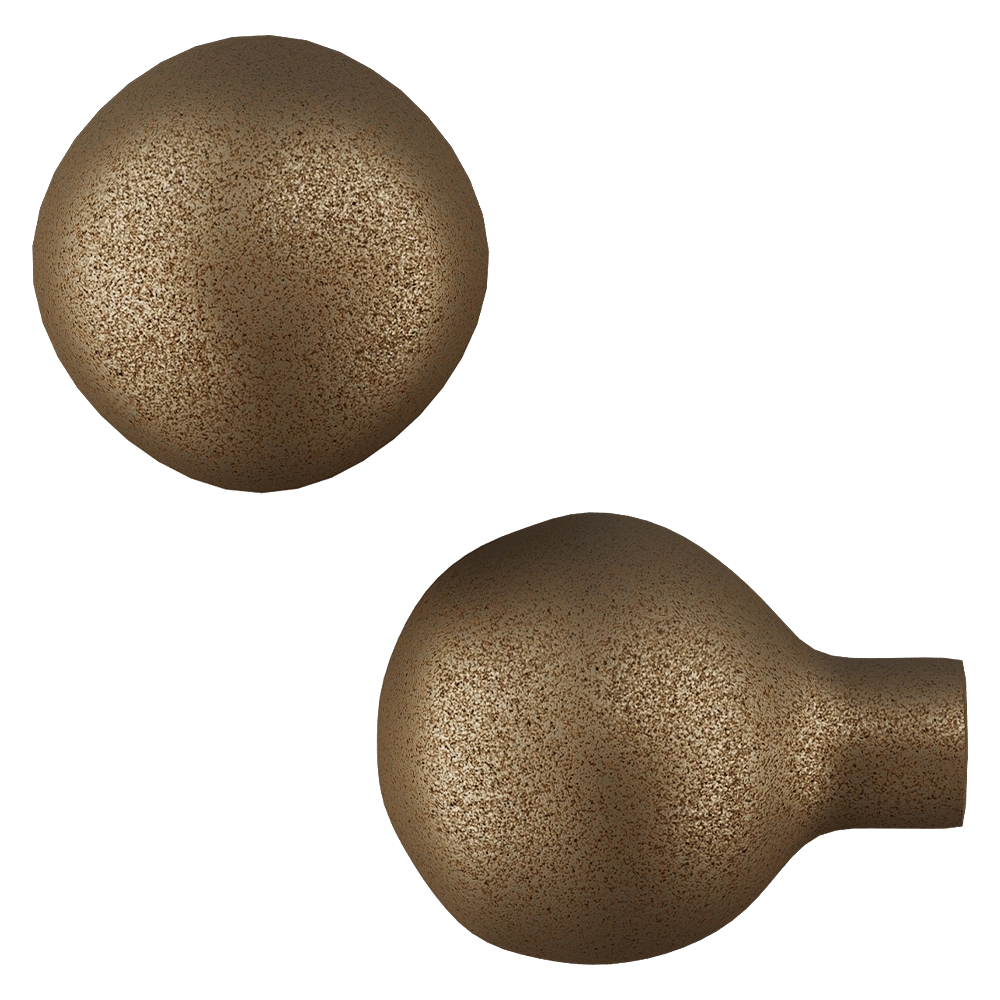 Dauby – Knob PT-25 Raw Bronze 3D Model