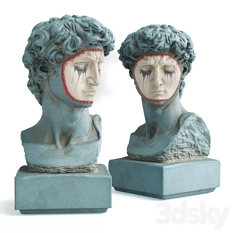 David Michelangelo masked bust 3D Model