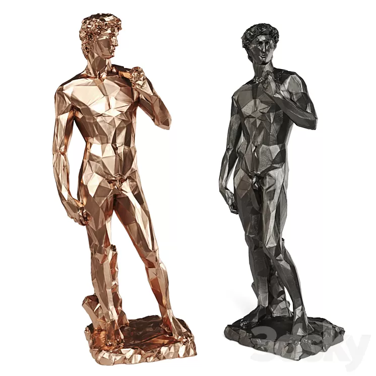 David Michelangelo Tall edges Copper Black 3D Model