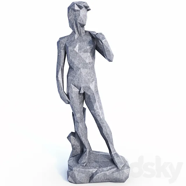 David Sculpture in style Low Poly 3D Model David Sculpture in style Low Poly 3D Model