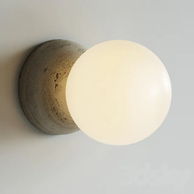 davidpompa Fiorito rock Origo white wall light scene 3D Model