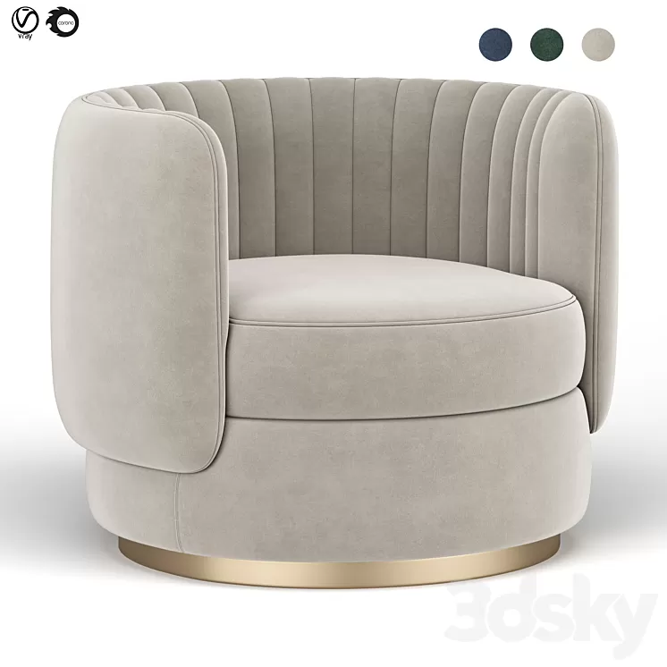 Davy armchair 3D Model Davy armchair 3D Model