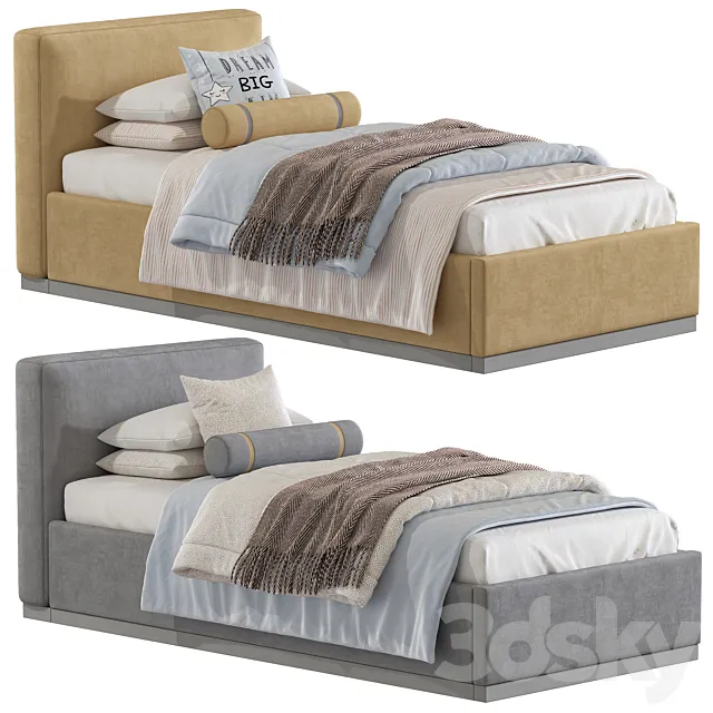 Dawn Kids’ Bed Indigo Linen 411 3D Model Dawn Kids’ Bed Indigo Linen 411 3D Model