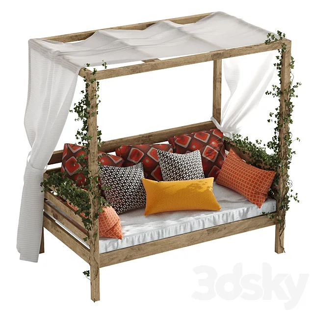 Daybed for garden 3D Model