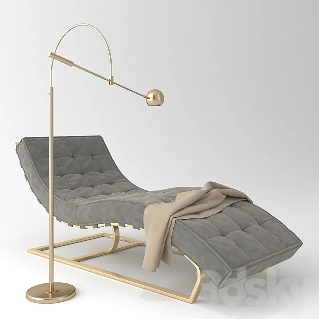 Daybed Restoration Hardware 3D Model Daybed Restoration Hardware 3D Model