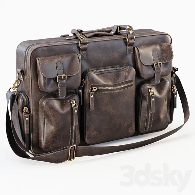 Days Art Boston Leather bag 3D Model Days Art Boston Leather bag 3D Model