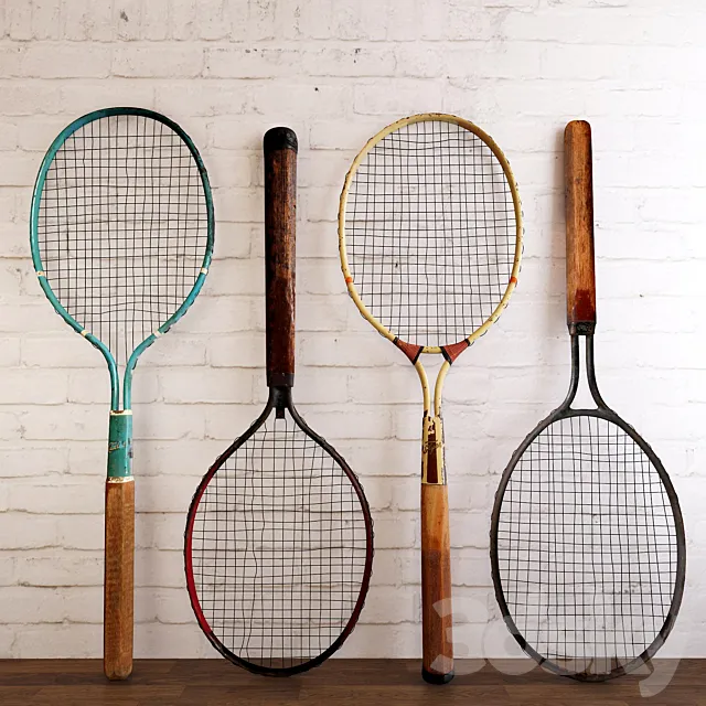 Dayton 1920s Metal Tennis Rackets 3D Model