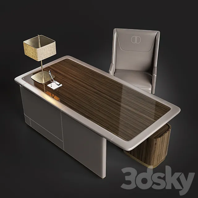 DAYTONA Armchair Bill Poltorna Desk Monica Scrivania 3D Model