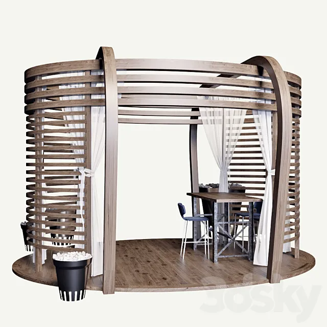 DDF OVIS Wooden gazebo 3D Model