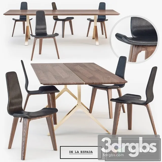 DE Overton Dining Set 3D Model Download DE Overton Dining Set 3D Model Download