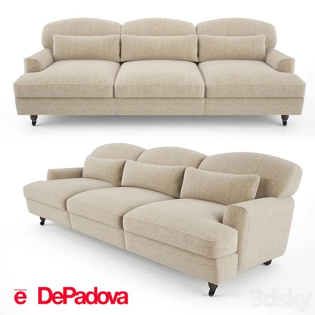 De Padova – Raffles Sofa (three-seater sofa) 3D Model De Padova – Raffles Sofa (three-seater sofa) 3D Model