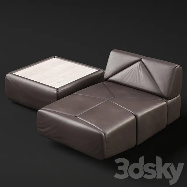 De Sede 88 daybed and table 3DModel De Sede 88 daybed and table 3DModel