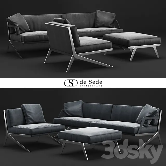 De Sede DS-60 Set 3D Model De Sede DS-60 Set 3D Model