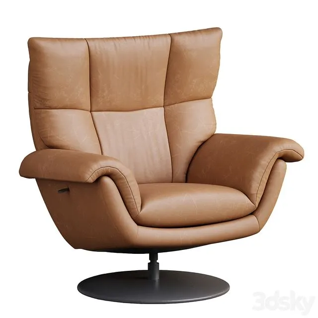 Deacon Leather Swivel Recliner armchair 3D Model Deacon Leather Swivel Recliner armchair 3D Model